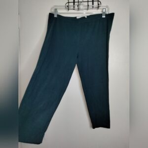 Peruvian Connection (Size L) Dark Green Pima Cotton Blend Pull-on Bermuda Shorts